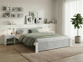 Łóżko IKAROS 160 x 200 cm, beton/biały Stelaż: Ze stelażem listwowym rolowanym elastycznym, Materac: Materac Coco Maxi 20 cm