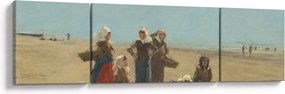 Obraz - Eugène Boudin, Women on the Beach at Berck, reprodukcje (170x50 cm)