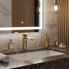 Bateria Umywalkowa REA Drop Złota Szczotkowana Niska