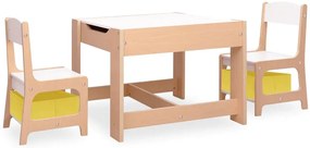 Biały wielofunkcyjny stolik dziecięcy z krzesłami F0-S52