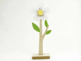 Drewniany kwiat FLORIA na podstawce, 18 cm - różne kolory Kolor: Kremowy