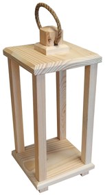 Lampion drewniany latarnia 40cm uchwyt baza pod stroik dekoracja + nóżki