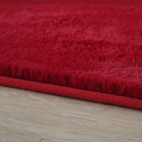 Dywan pluszowy Pouffy czerwony 160 cm x 230 cm
