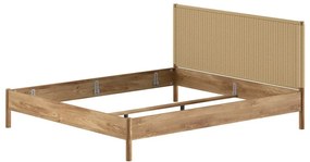 Łóżko dwuosobowe z litego drewna dębowego bez stelaża 180x200 cm w naturalnym kolorze Olive Rope – Vipack