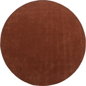Okrągły dywan 100% wełna tkany ręcznie - Ø 200 cm - Terakota - 1800g/m² - SELINA