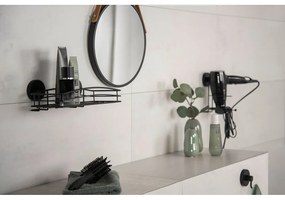 Czarny uchwyt ścienny na suszarkę do włosów Wenko Vacuum-Loc® Milazzo