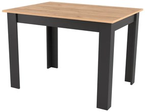 Nowoczesny prostokątny stół dąb craft + czarny - Nadeva 4X