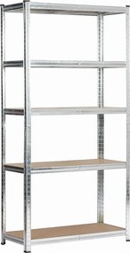 REGAŁ METALOWY 90x40x180 SREBRNY