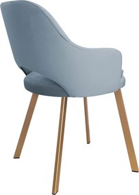 Krzesło Milano tkanina Welur noga metalowa : Kolor nogi - Złota profil, Kolor tkaniny - VELVET - BL06, Typ siedziska - Siedzisko stałe