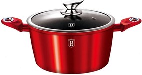 Aluminiowy czerwony garnek na indukcję Biały połysk B9-F62