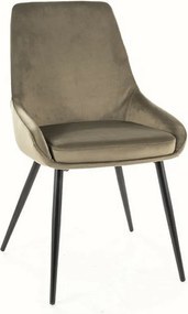 Krzesło tapicerowane COBE VELVET oliwkowe