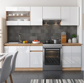 Szafka kuchenna biały wysoki połysk/biały 240x60x81.6 raul