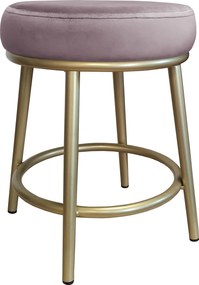 Taboret Ben tkanina Welur stelaż metalowy STOŁEK LOFT : Kolor Stelaża - Złoty, Kolor tkaniny - VELVET - MG55, Typ tkaniny - Velvet