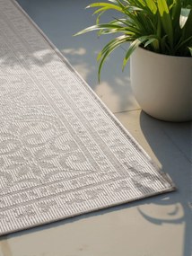 Dywan zewnętrzny dwustronny Duet Ornament szaro-kremowy 120 cm x 170 cm