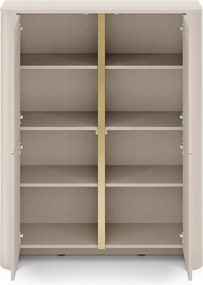 Komoda wysoka Sorrenti 103 cm - kaszmir / złoty