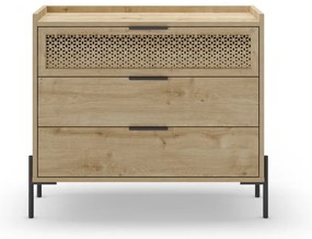 Niska komoda w dekorze dębu 90x80 cm Inca – Marckeric