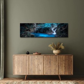Obraz - Magiczna noc w tropikalnym lesie (170x50 cm)