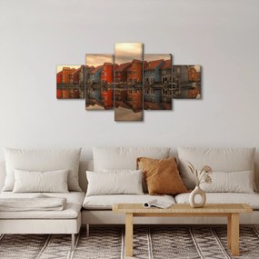 Obraz kolorowych domów (125x70 cm)