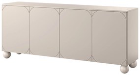 Komoda Sonatia II 200 cm czterodrzwiowa na nogach kulach - kaszmir