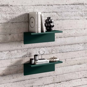 Metalowa półka ścienna Modern Joanne 40 cm, kolor butelkowa zieleń