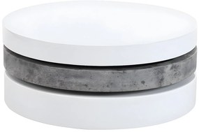 Okrągła ława obrotowa JANITA – MDF – kolor szary i biały