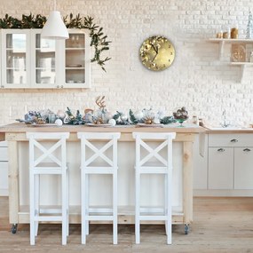 Zegar ścienny Złote Bombki Święta Dekoracje