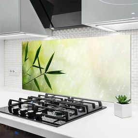 Szkło do Kuchni na Ścianę Liście W Strugach Deszczu