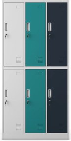 Szafa szkolna 6-skrytkowa Igor 90x45x185 cm wielokolorowa