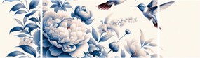 Obraz - Kolibry nad kwiatem (170x50 cm)