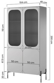 Witryna Sonatia do salonu 100 cm - kaszmir