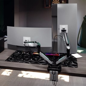 Uchwyt regulowany na 2 monitory 35 cali RGB Diablo X-Arm Dual, szaro-czarny