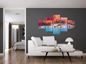 Obraz turkusowej laguny, Laos, Tat Kuang Si (125x70 cm)