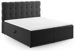 Antracytowe łóżko boxspring ze schowkiem 180x200 cm Bali – Cosmopolitan Design