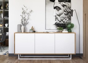 Trzydrzwiowa komoda w stylu loft Apollo 40 dąb wotan/biały