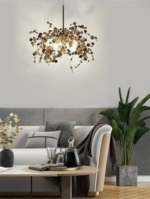 Designerska lampa wisząca Monete Single, złota