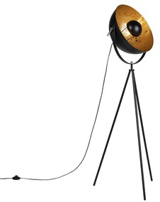 Industrialna lampa podłogowa na trójnogu czarna - Magna 40 EglipDesignerski Oswietlenie wewnetrzne