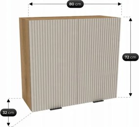 Zestaw Mebli Kuchennych MODERN 170 cm Kaszmir/Dąb Ryflowany Nowoczesny