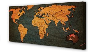 Obraz na płótnie Złota Mapa Świata