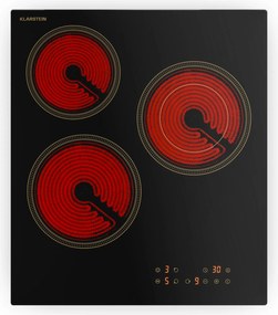 Klarstein Victoria 45cm Płyta szklano-ceramiczna 3 Strefy gotowania Czarny