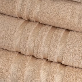 Beżowy bawełniany ręcznik kąpielowy frotte 70x140 cm Simple – Casa Selección