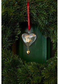 Szklana ręcznie dmuchana ozdoba świąteczna 8 cm Ann-Sofi Romme Annual Christmas Heart 2025 – Holmegaard
