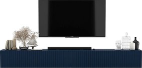Szafka RTV z 8 drzwiami – Korpus Granatowy mat, frezowane fronty Granatowy mat – 300 cm
