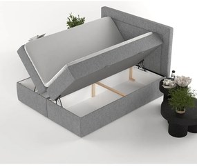 Szare łóżko boxspring ze schowkiem 200x200 cm Imagine – Maison de Rêve