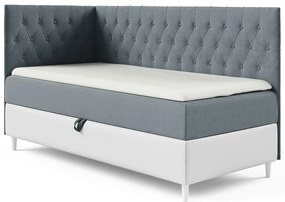 Szare łóżko pikowane z pojemnikiem na pościel 3 rozmiary F3-E12