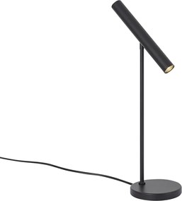 Nowoczesna lampa stołowa czarna z wbudowaną diodą LED i ściemniaczem dotykowym - Neva