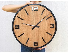 Zegar na ścianę nowoczesny drewniany z cichym mechanizmem okrągły solidny