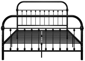 Czarne metalowe łóżko w stylu loft 140x200 cm - Etiosa