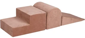 Piankowy 3-elementowy Zestaw, Plac Zabaw Dla Dziecka, Welurowy, Beżowy - Meowbaby®
