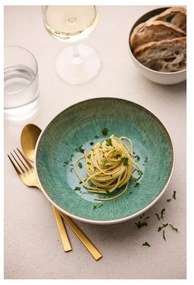 Biało-zielona kamionkowa miska 400 ml Gastro White/Green – Bitz