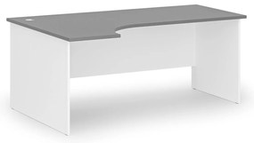 Narożne biurko PRIMO WHITE, 180x120 cm, lewe, biały/grafit